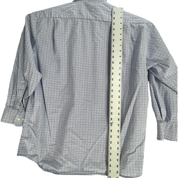 Tommy Hilfiger Button Up Shirt Mens Size Large L Blue White Gray Plaid FLAW - Picture 5 of 9